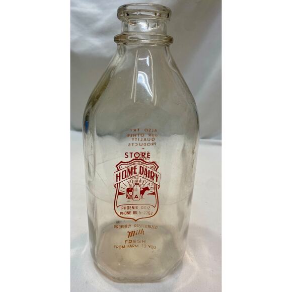Home Dairy Phoenix Arizona Half Pint Pyro Dairy Bottle HTF - Picture 1 of 9